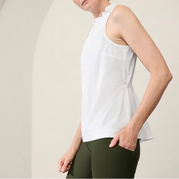 Athleta mock neck racer back cinched waist active top. Navigate cinch tank. - Picture 5 of 9